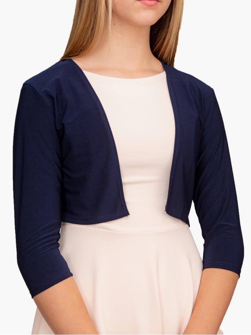 Un Deux Trois Kids Bolero Jacket Navy Blue Size Small 7-8